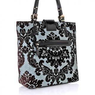 Sharif Art Deco French Brocade Tote with Leather Trim
