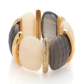 225 778 stainless steel 6 3 4 resin and crystal pave accented bangle