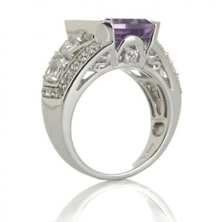 Victoria Wieck 6.76ct Amethyst and White Topaz Sterling Silver Ring at