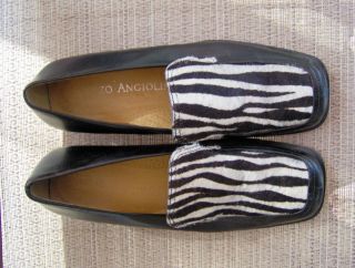 ENZO ANGIOLINI  pony hair zebra print flats loafer shoes  7M
