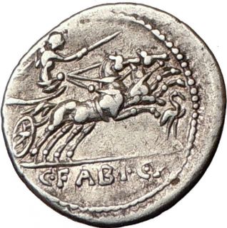 Roman Republic C Fabius C F Hadrianus Cybele Horse 102BC Ancient