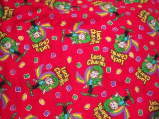 Lucky Charms Fabric Leprechaun Irish Flannel FQ