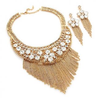 222 346 iman holiday glamour fringe necklace and earrings set rating 1