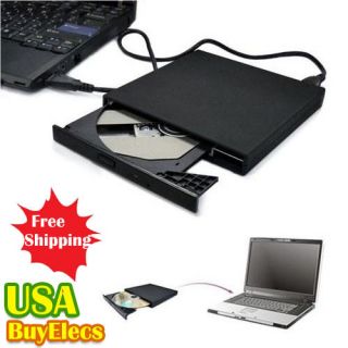   External Portable USB 24x CD ROM Black Drive For Laptop Desktop PC