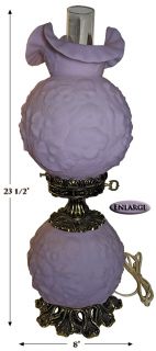 fenton lavender satin poppy 9101 gone with the wind lamp