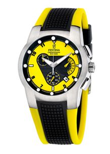 New Yellow / Black Festina 6727/8 Rubber Chronograph Tour de France