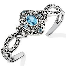 bali designs 3 4ct blue topaz ocean cuff bracelet $ 229 90