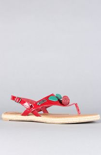 Hush Puppies The Anna Sui x Hush Puppies Cherry Toe Post Sandal in Red