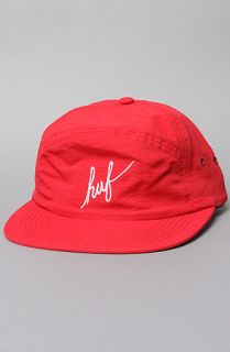 HUF The Classic Script 6 Panel Volley Cap in Red
