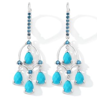 Victoria Wieck Turquoise and London Blue Topaz Sterling Silver