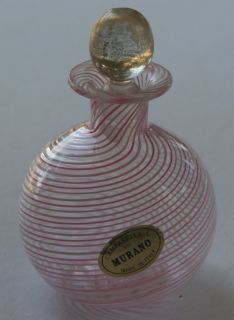 Campanella L Art Glass Bottle w Stopper Murano Italy