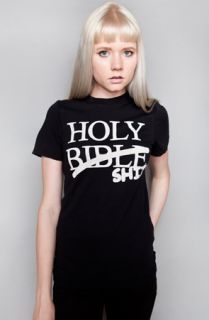 Petals and Peacocks Holy Shit Tee in Black