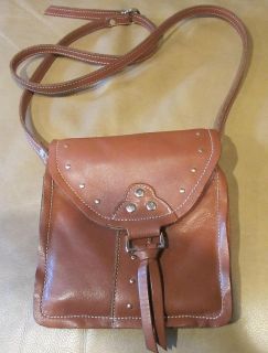  Brown Rust Leather Satchel Handbag