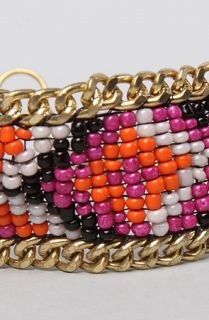  the beaded chain bracelet in pink and orange sale $ 7 95 $ 18 00