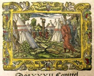1564 Woodcut Virgil Solis Original Bible Leaf Golden Calf