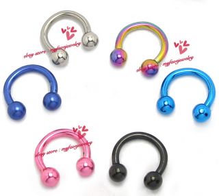 Lot 5 16g 6mm Balls Horseshoes Barbell Tragus Rook Cartilage Ring