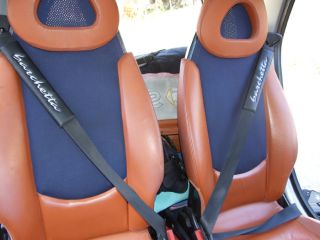Fiat Barchetta 2 Black PU Leather Seat Belt Pads
