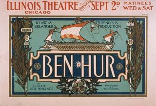 Ben Hur Klaw Erlangers Production Theatrical Poster