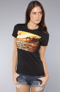 Obey The Dark Wave Rising Sun Tee in Black