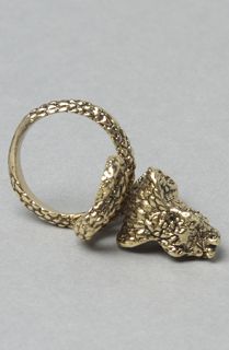 Obey The King Cobra Ring in Antique Gold