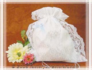 White Lace Satin Brides Purse Dance Money Bag Bridal
