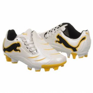 Athletics Puma Kids PowerCat 3.10 FG Pre/Grd White/Black/Yellow Shoes