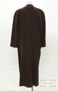 Escada Brown Cashmere Double Breasted Button Front Coat Size 36