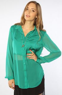Free People The Best of Both Worlds Buttondown in Hot Emerald