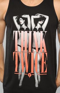 two in the shirt the think twice tank in black red this