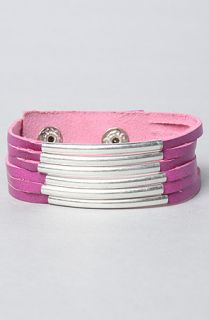 Accessories Boutique The Multi Leather Bracelet in Magenta