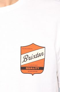 Brixton The Ratchet Tee in White Concrete