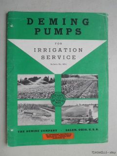 1954 Deming Irrigation Pump Catalog Binder Vintage Original Farm