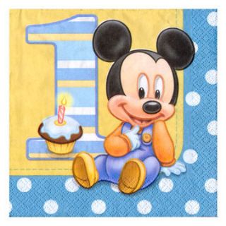 Baby Mickey Mouse 1st Birthday Party Luncheon Napkins