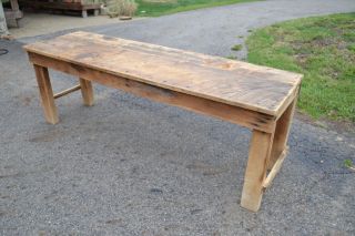   table rustic primitive farmers dining work bench kitchen island