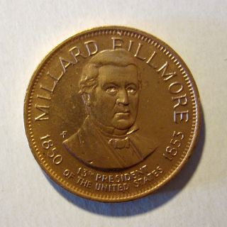 Millard Fillmore Shell Oil Presidential Coin 1968 Token Franklin Mint