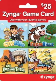 25 Zynga Game Card for Farmville Castleville Zynga Poker Pioneer