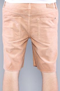 Obey The Juvee Cord Cut Off Shorts in Coral Sand
