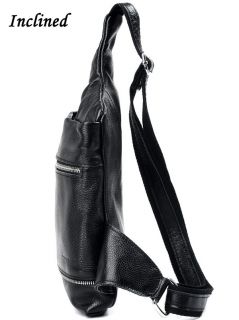 New Fashion Bag Men Black Cowhide Leather Shoulder Bag Travel Backpack
