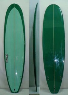 Poly Fiberglass Funboard Surfboard Green Longboard