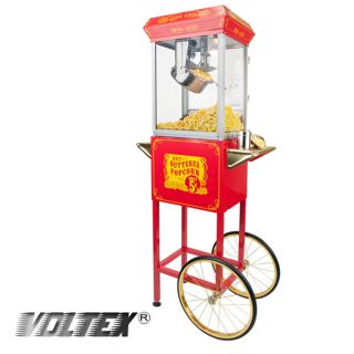  Portable 4oz Red Popcorn Popper Machine Maker Push Cart Vintage Style