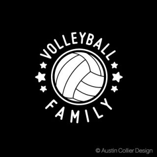 volleyball family white vinyl decal