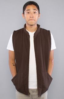 Brixton The Ruger Vest in Brown Concrete