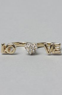 Soho Collection The Love Two Finger Ring in Gold