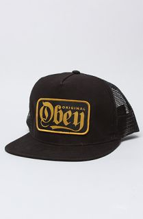 Obey The Stout Snapback in Black Concrete