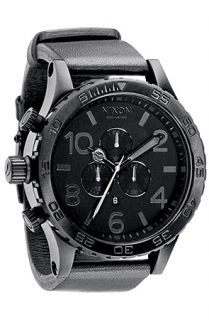 Nixon The 5130 Chrono Leather Watch in Black
