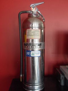 Vintage Large Chrome Pyrene Water Fire Extinguisher