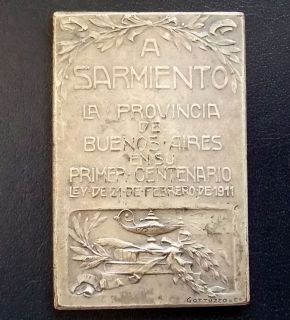 Argentina 1911 Domingo Faustino Sarmiento Art Nouveau