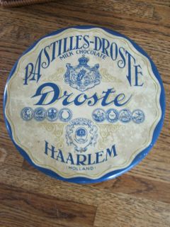 Vintage  Pastilles Droste Milk Chocolate Haarlem Holland Tin