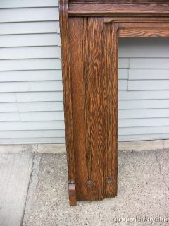  Victorian Refinished Antique 1890s Solid Oak Fireplace Mantel Mantle
