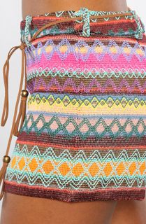 Ladakh The Border Blanket Knit Short in Aqua Multi